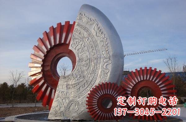 金华不锈钢齿轮雕塑精致而精美