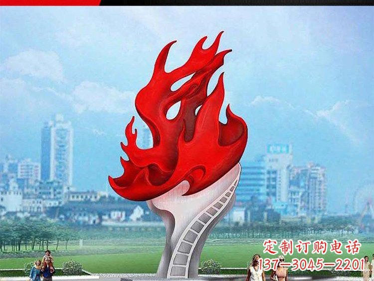 金华不锈钢火炬雕塑——激发民族自信的象征