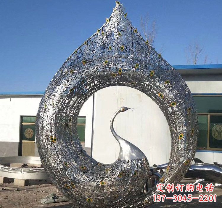 金华优雅的不锈钢孔雀雕塑