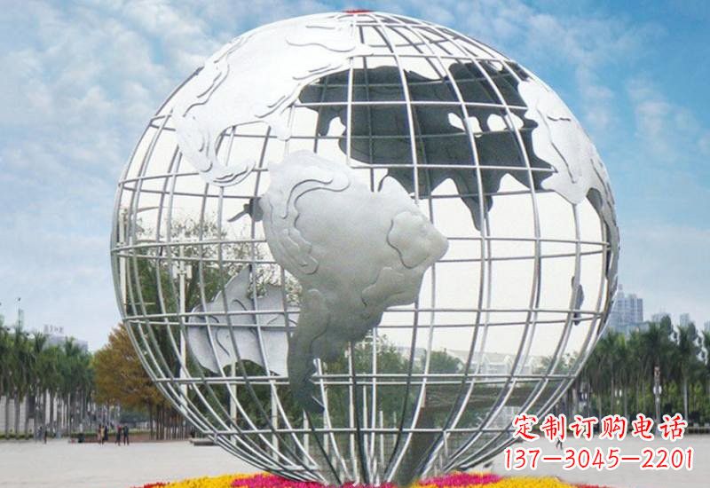 金华不锈钢地球雕塑象征着和平与友谊