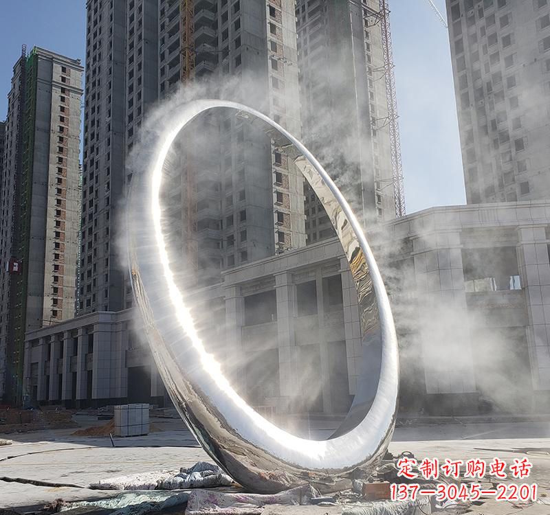 金华不锈钢圆环雕塑给城市带来独特美感