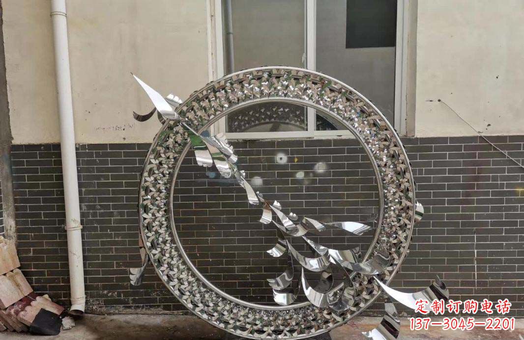 金华“不锈钢广场飞鸽圆环雕塑”精美的艺术品