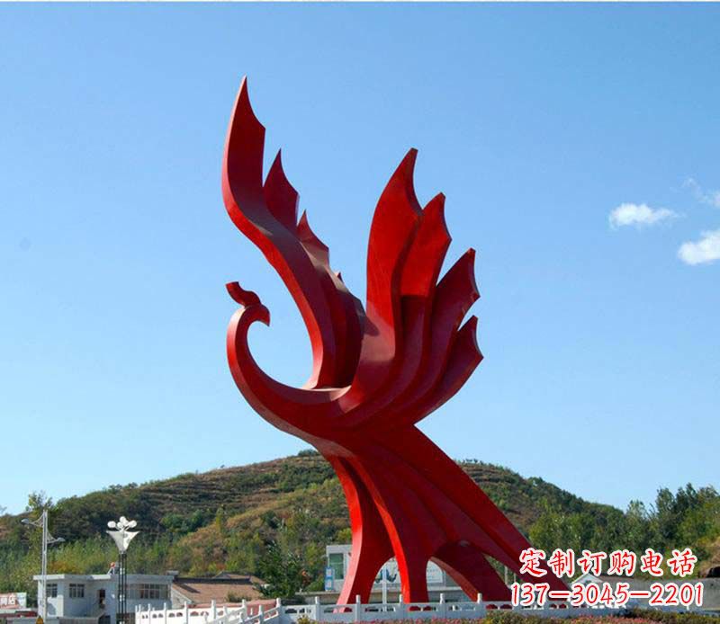 金华不锈钢广场凤凰雕塑1