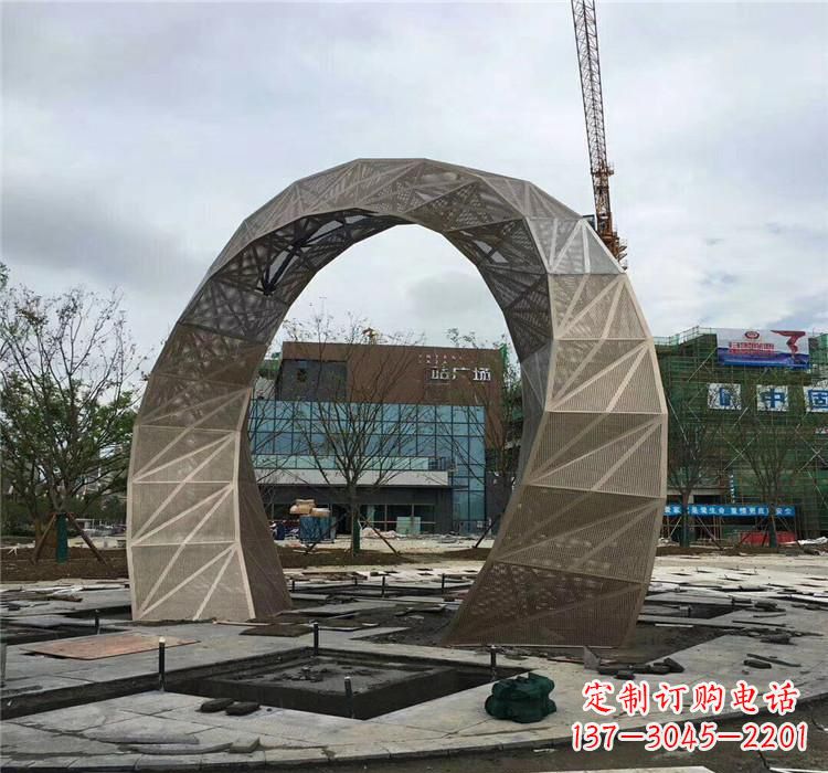 金华不锈钢拱门雕塑精美外观,古典气息