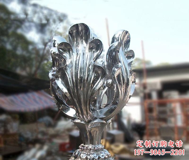金华不锈钢广场镜面紫荆花雕塑