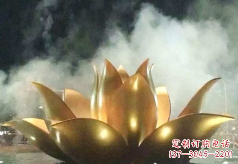 金华不锈钢莲花喷泉雕塑——让美景更加精彩