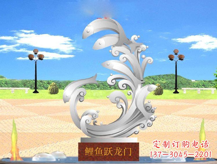 金华不锈钢广场上的龙雕塑