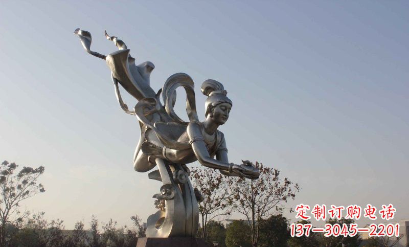 金华不锈钢蟠桃仙女雕塑美丽的传说