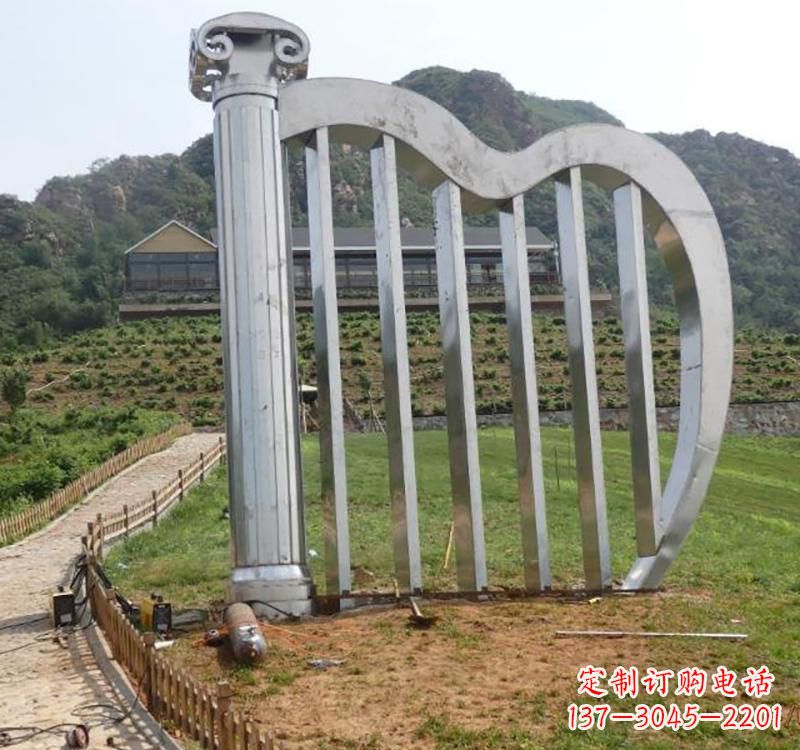 金华不锈钢竖琴雕塑——雕塑艺术的精粹