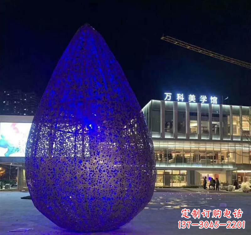 金华不锈钢水滴雕塑-自然之美