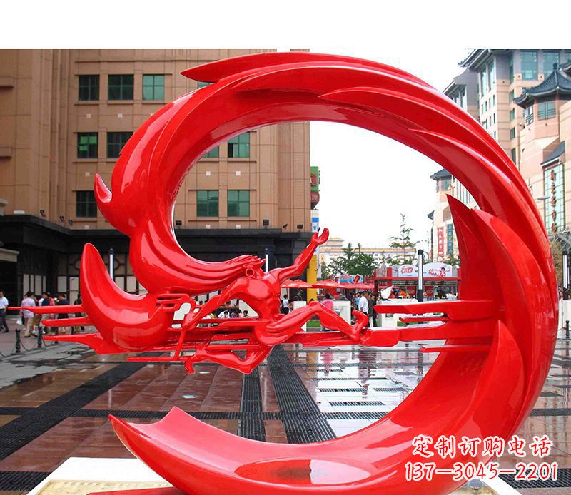 金华不锈钢广场运动抽象圆环雕塑