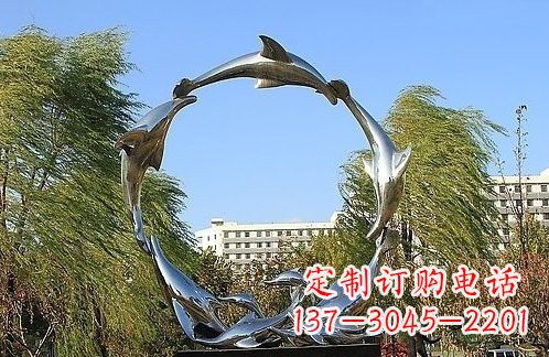 金华不锈钢海豚雕塑美的化身