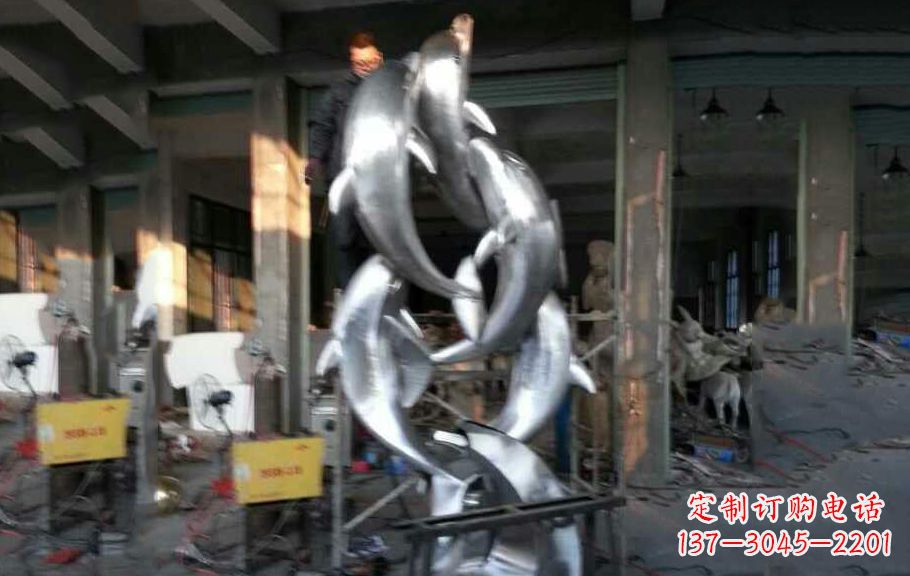 金华不锈钢海豚雕塑 (3)