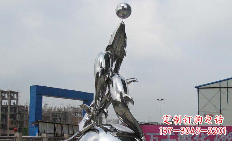 金华不锈钢海豚雕塑海洋之美的象征