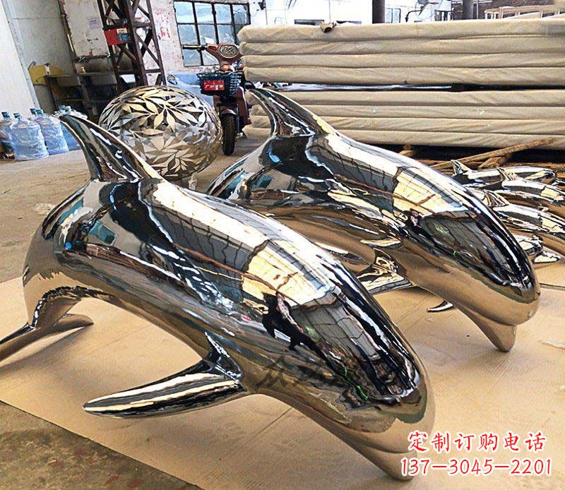 金华不锈钢海豚雕塑1