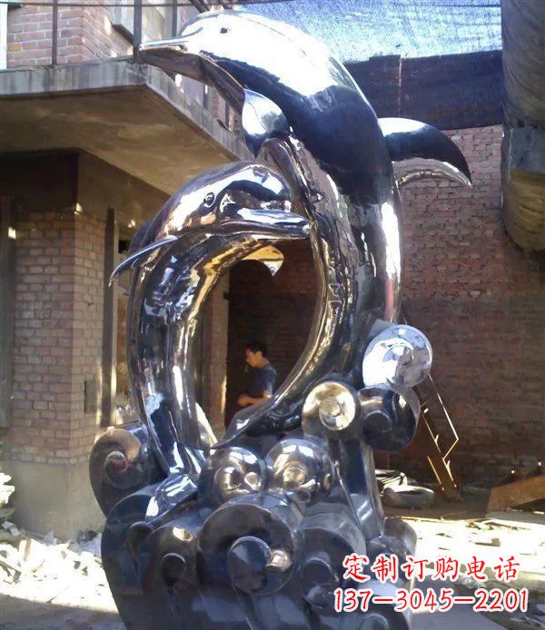 金华不锈钢海豚美观动态的雕塑