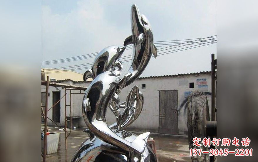 金华海豚之美——不锈钢海豚雕塑