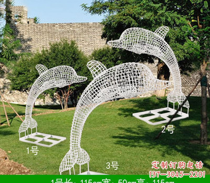 金华不锈钢海豚组合雕塑精美的艺术品