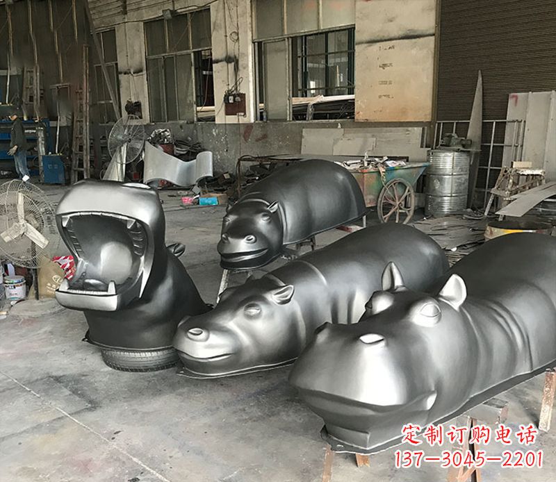 金华不锈钢河马雕塑——艺术与自然的完美结合