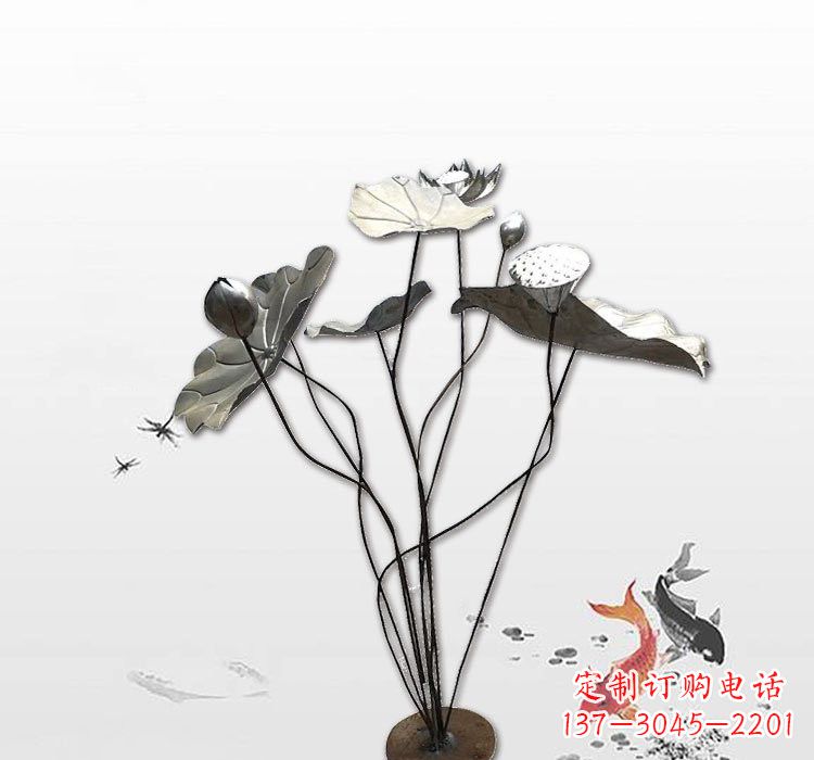 金华不锈钢荷叶雕塑艺术的精美结合