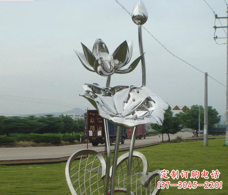 金华精美不锈钢荷叶雕塑