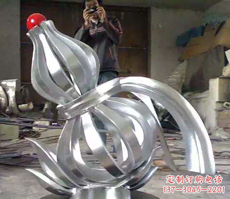金华不锈钢葫芦雕塑 (2)