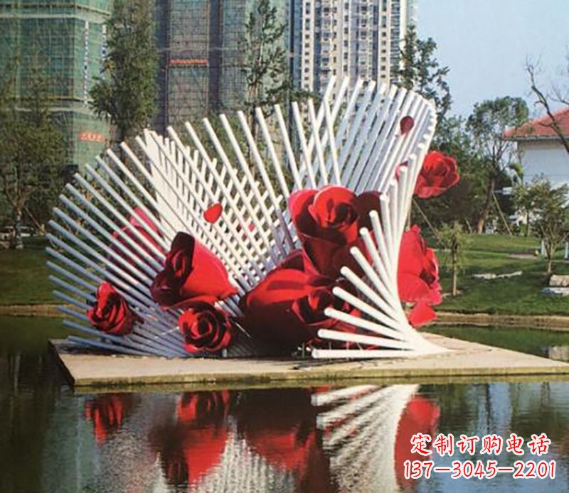 金华不锈钢玫瑰雕塑——美丽的艺术之作