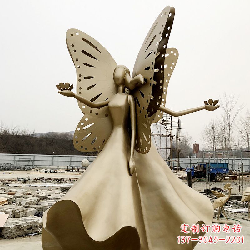 金华不锈钢蝴蝶少女艺术与美的完美结合