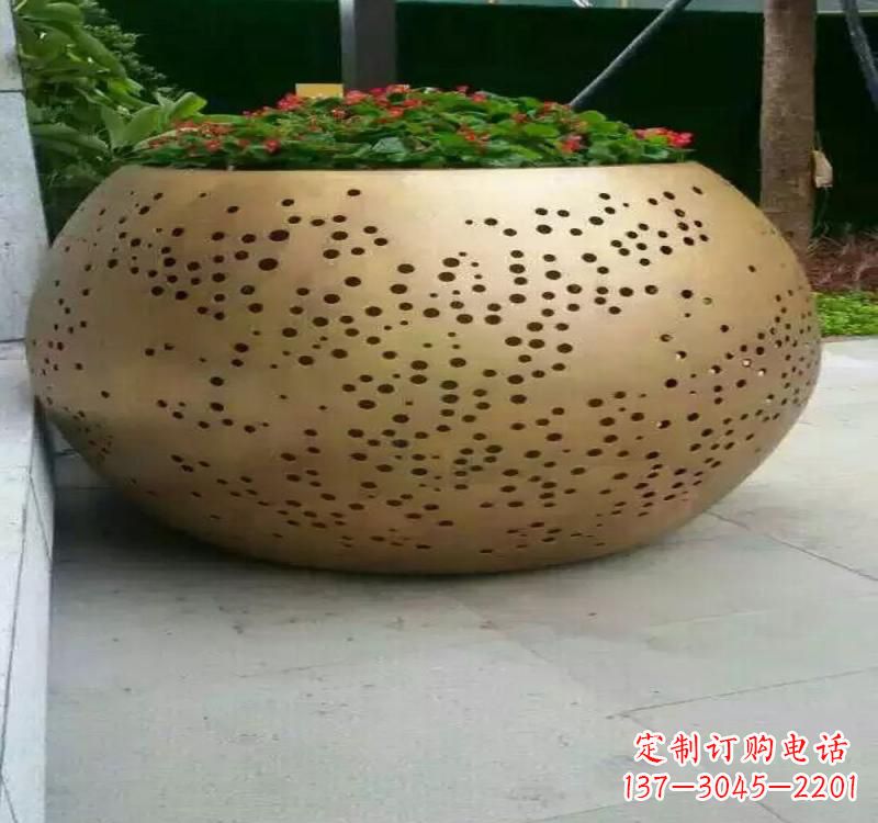 金华不锈钢户外花盆雕塑美观耐用的室外装饰