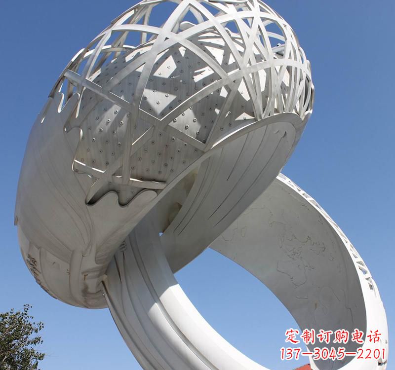 金华不锈钢户外婚庆戒指雕塑婚礼永恒的记忆