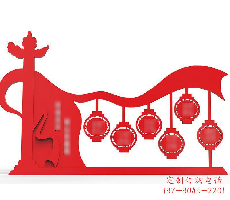 金华灯笼雕塑传承社会主义核心价值观