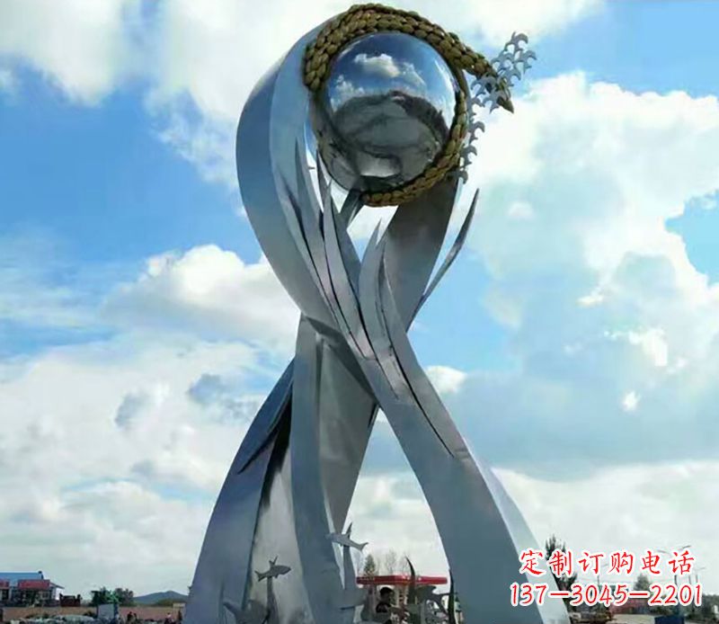 金华传递和平美好的不锈钢环球雕塑
