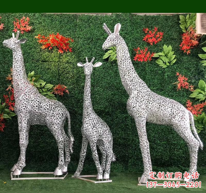 金华不锈钢长颈鹿雕塑艺术与美的完美结合