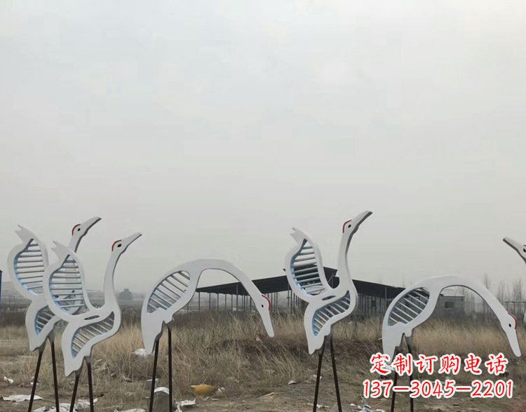 金华精美不锈钢仙鹤雕塑