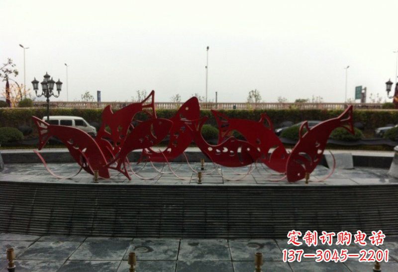 金华不锈钢剪纸鲤鱼雕塑精巧美观