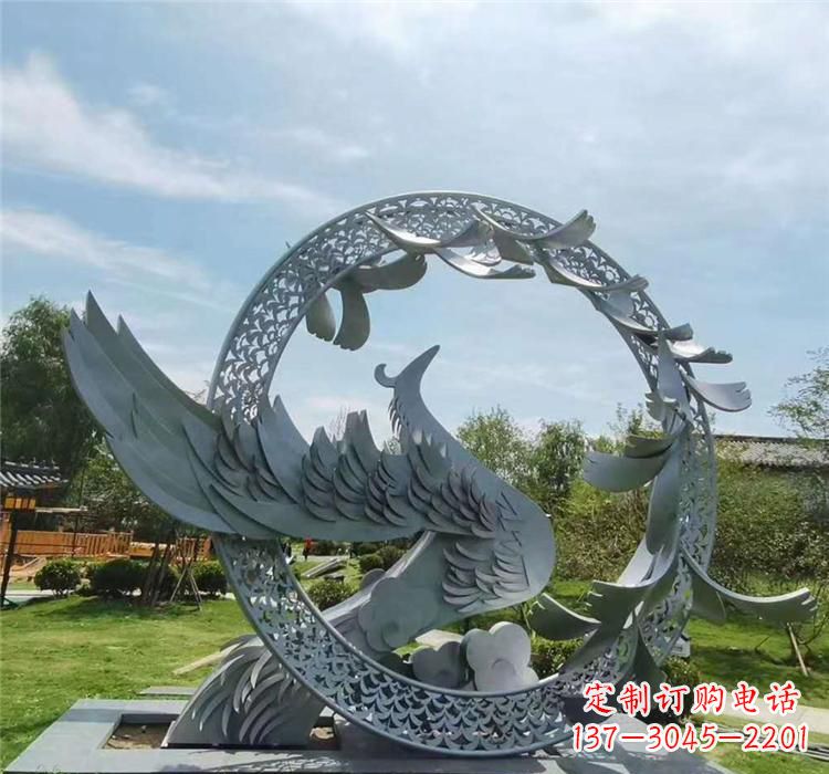 金华不锈钢简易凤凰雕塑精美绝伦