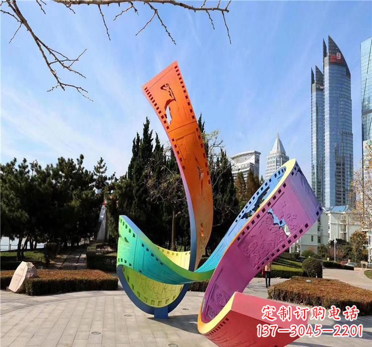 金华波浪状的不锈钢胶卷雕塑