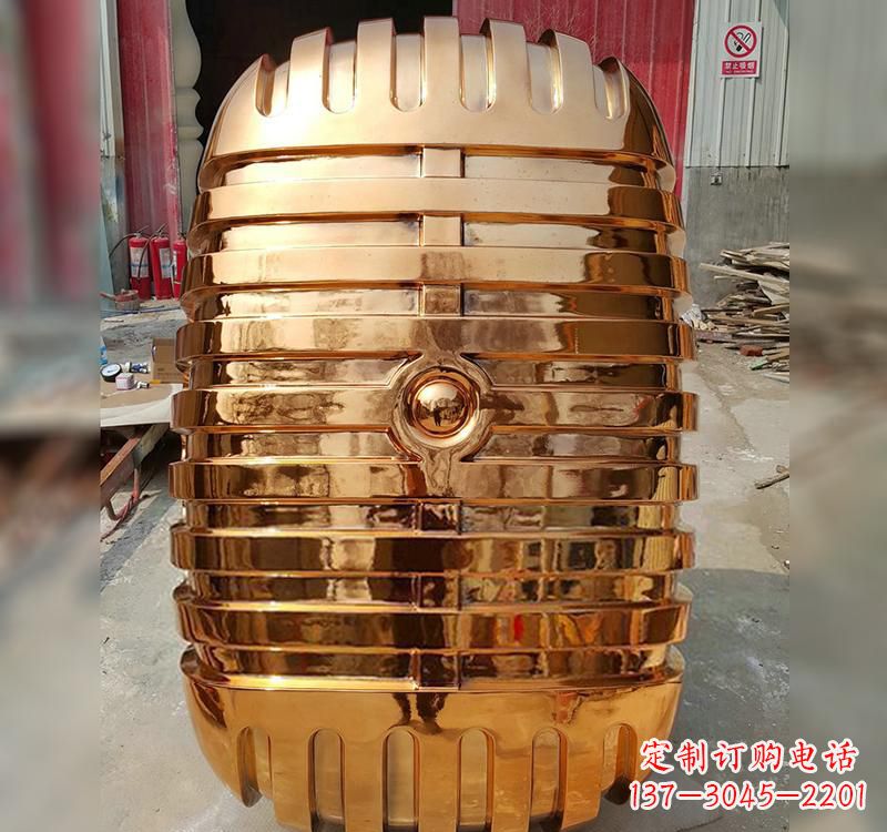 金华不锈钢金话筒雕塑