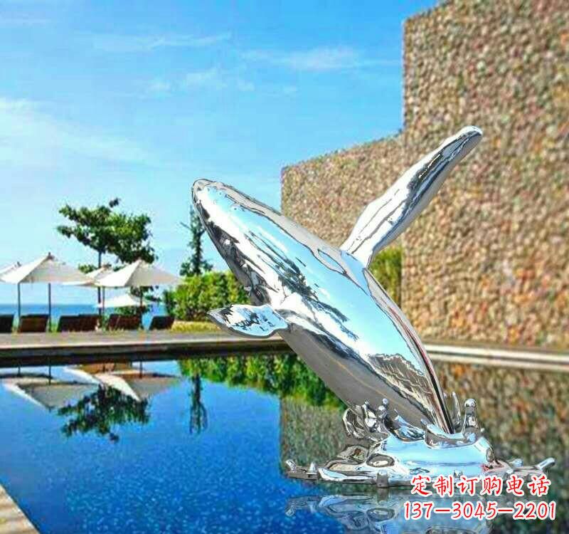 金华不锈钢鲸鱼动物雕塑