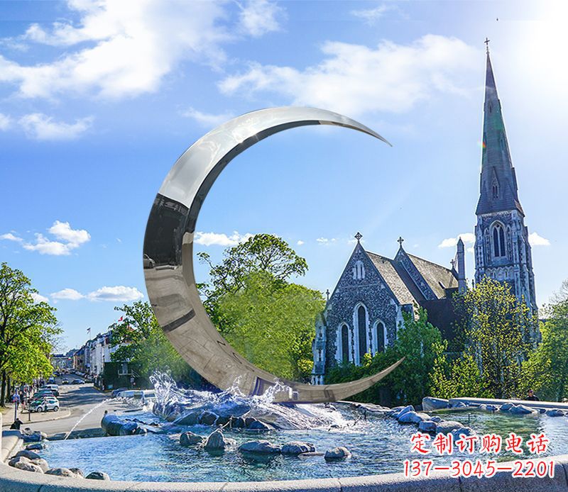 金华不锈钢景观月亮雕塑精美绝伦