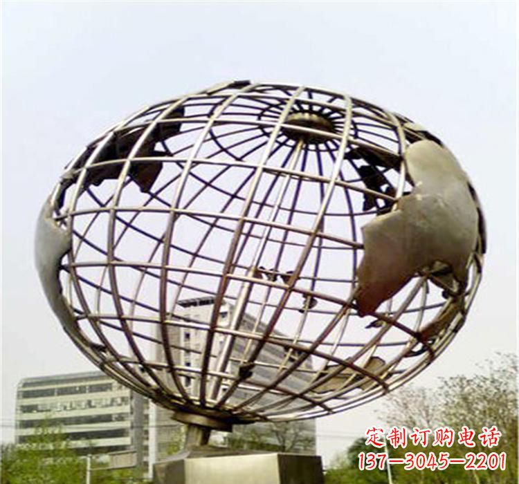 金华不锈钢景观地球仪雕塑
