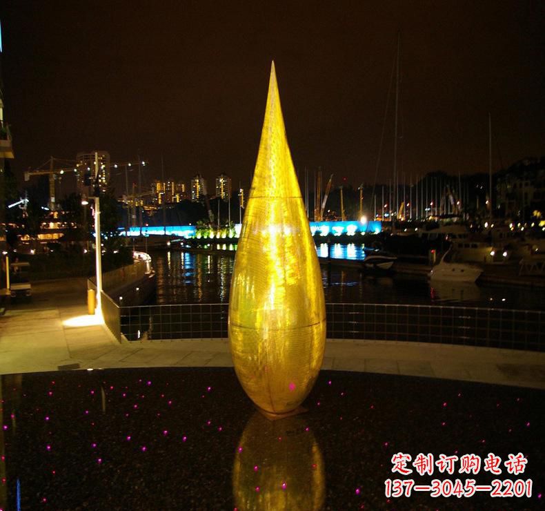 金华不锈钢水滴雕塑给环境带来美丽