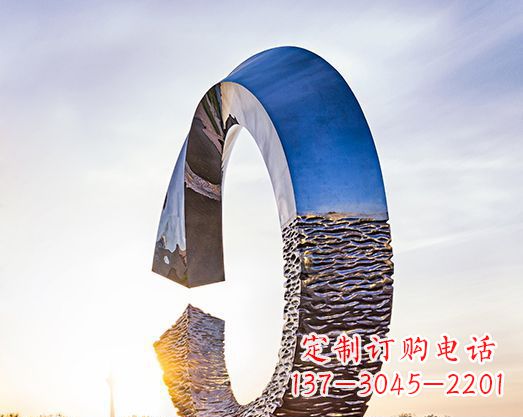金华不锈钢景观圆环雕塑环绕自然之美