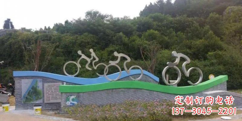金华不锈钢自行车雕塑——给景区增添一抹绚烂