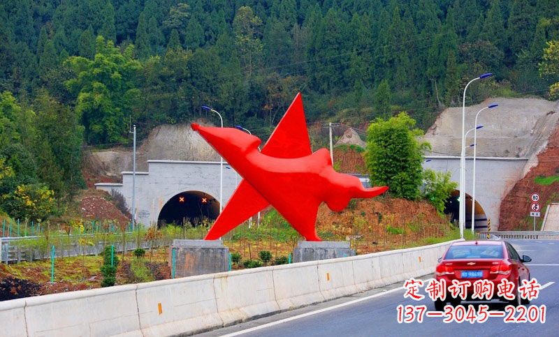 金华不锈钢五角星雕塑标志着和平与希望