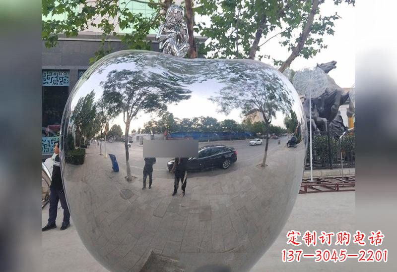 金华不锈钢苹果雕塑精美绝伦