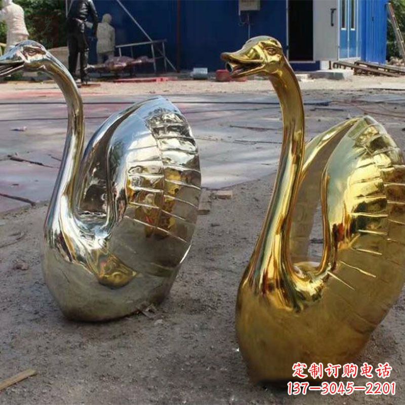 金华不锈钢天鹅雕塑精美而绚丽