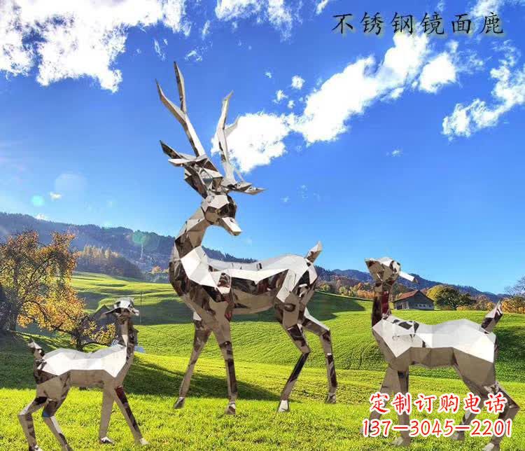 金华不锈钢鹿精美的动物雕塑