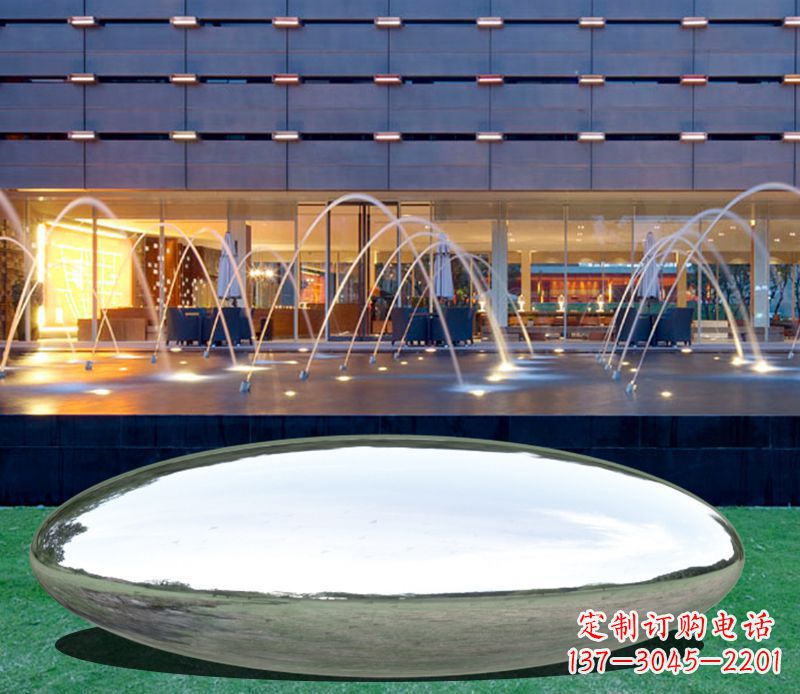 金华不锈钢镜面鹅卵石雕塑