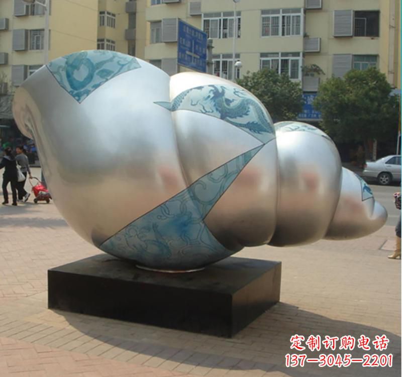 金华不锈钢海螺雕塑艺术的精美融合